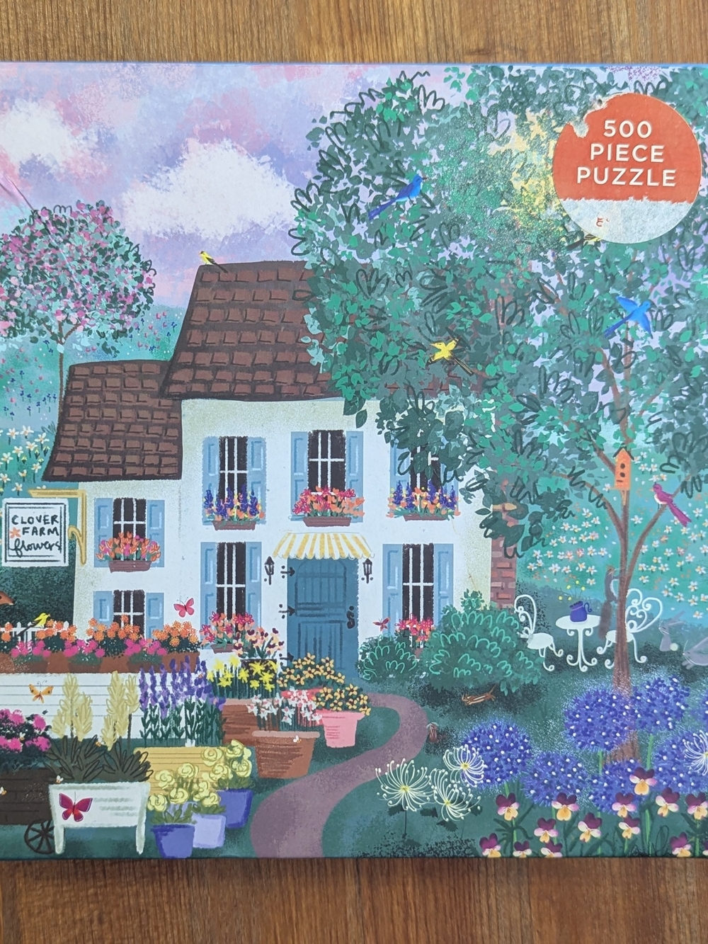 Galison Clover Farm Flowers 500-Piece Puzzle Floral Cottage Puzzle